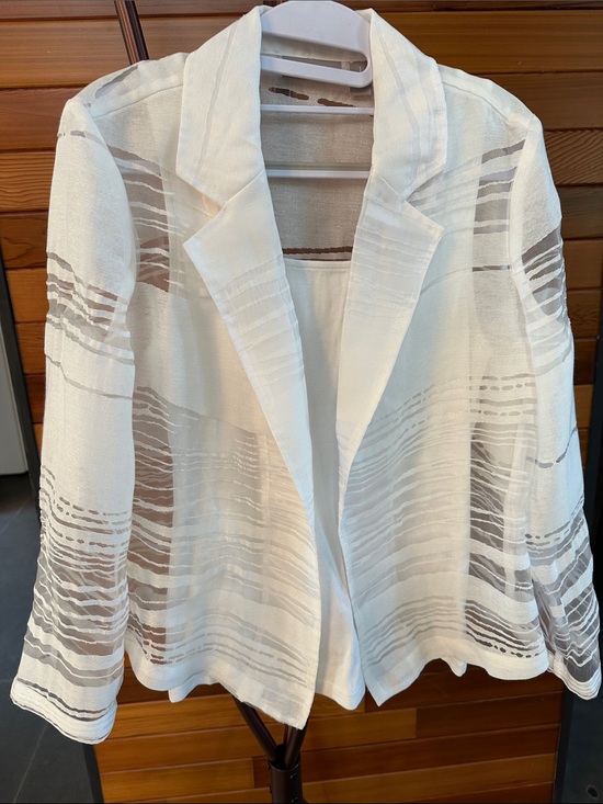 Chico's Jackets & Blazers - NEW Chico's Sheer Texture Open-Front Blazer